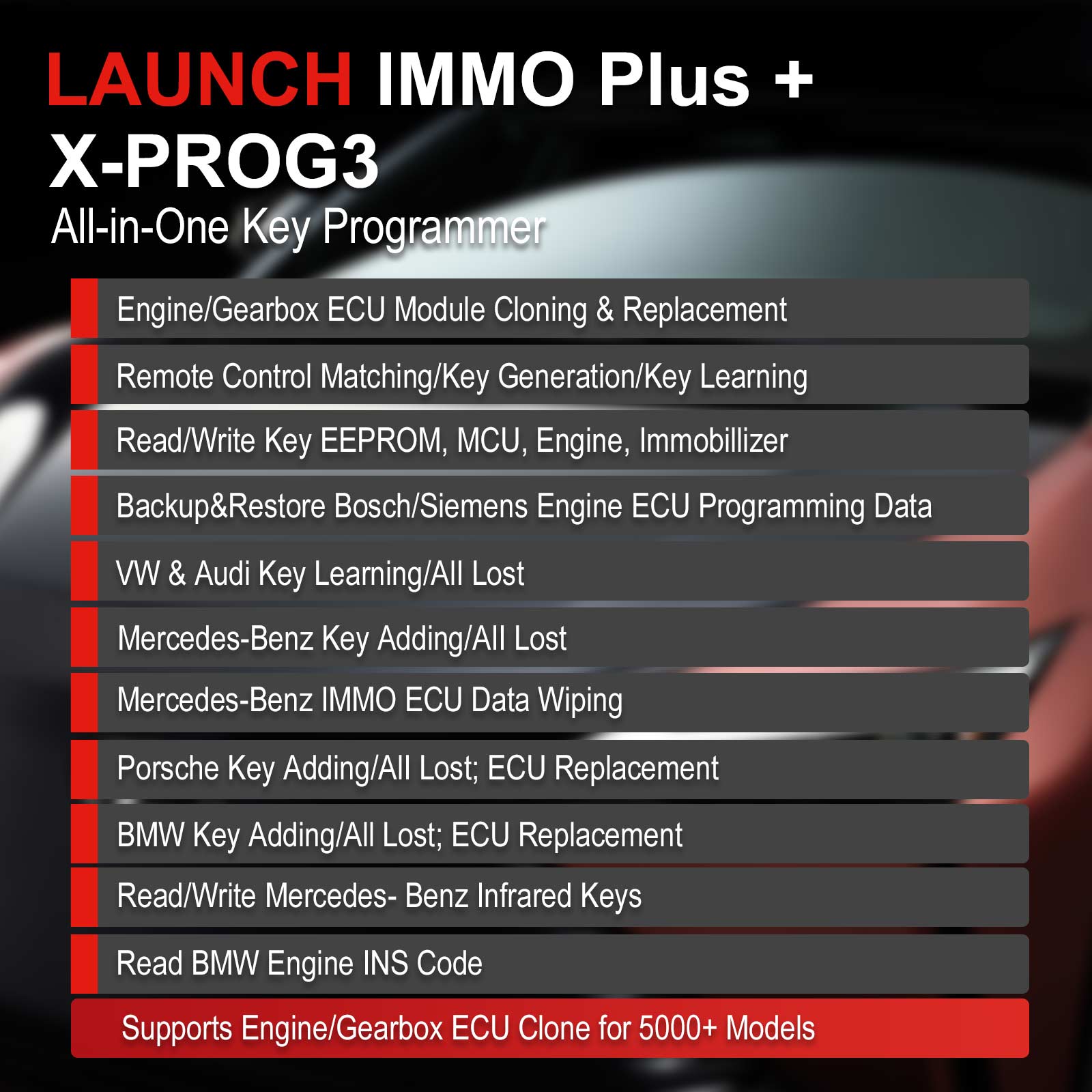 LAUNCH X431 IMMO PLUS + X-PROG3 Car Key Programmer | Full-System Scanner | ECU Coding | Bi-Directional | CAN FD & DoIP.