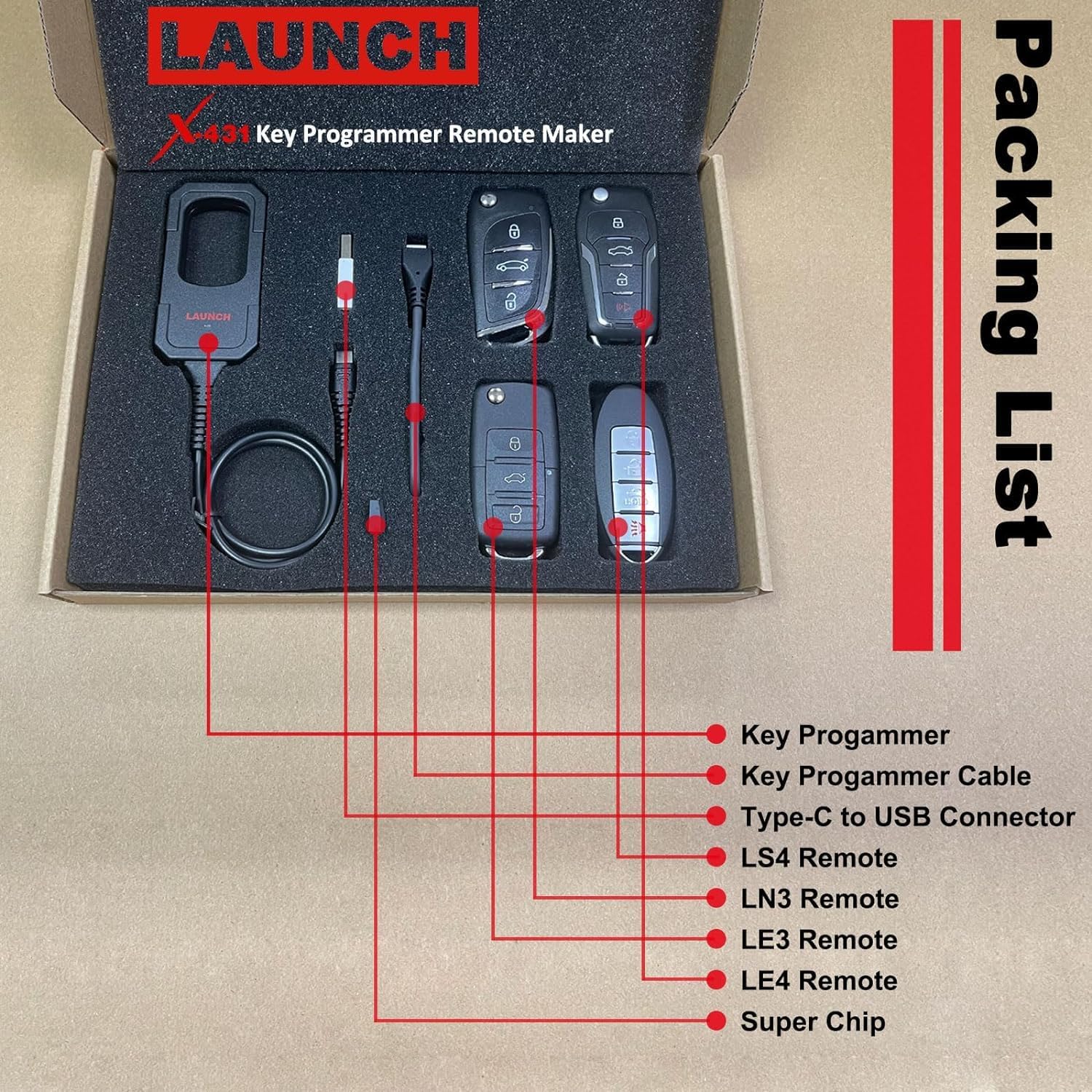 LAUNCH X431 Key Programmer with 4 Universal Remotes & 1 Super Chip – Remote Maker & Immobilizer Tool for X431 IMMO Elite/Pro/Pad.