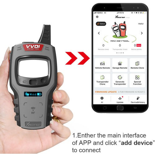 Xhorse VVDI Mini Key Tool – Global Version Remote Cloner & Transponder Programmer for Android/iOS (No ID48 Token).