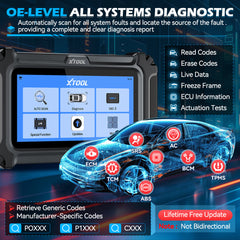 XTOOL D6 OE-LEVEL ALL SYSTEMS DIAGNOSTIC Automatically scan for all system foults and locate the source of the fault providing a complete and clear diagnosis report
