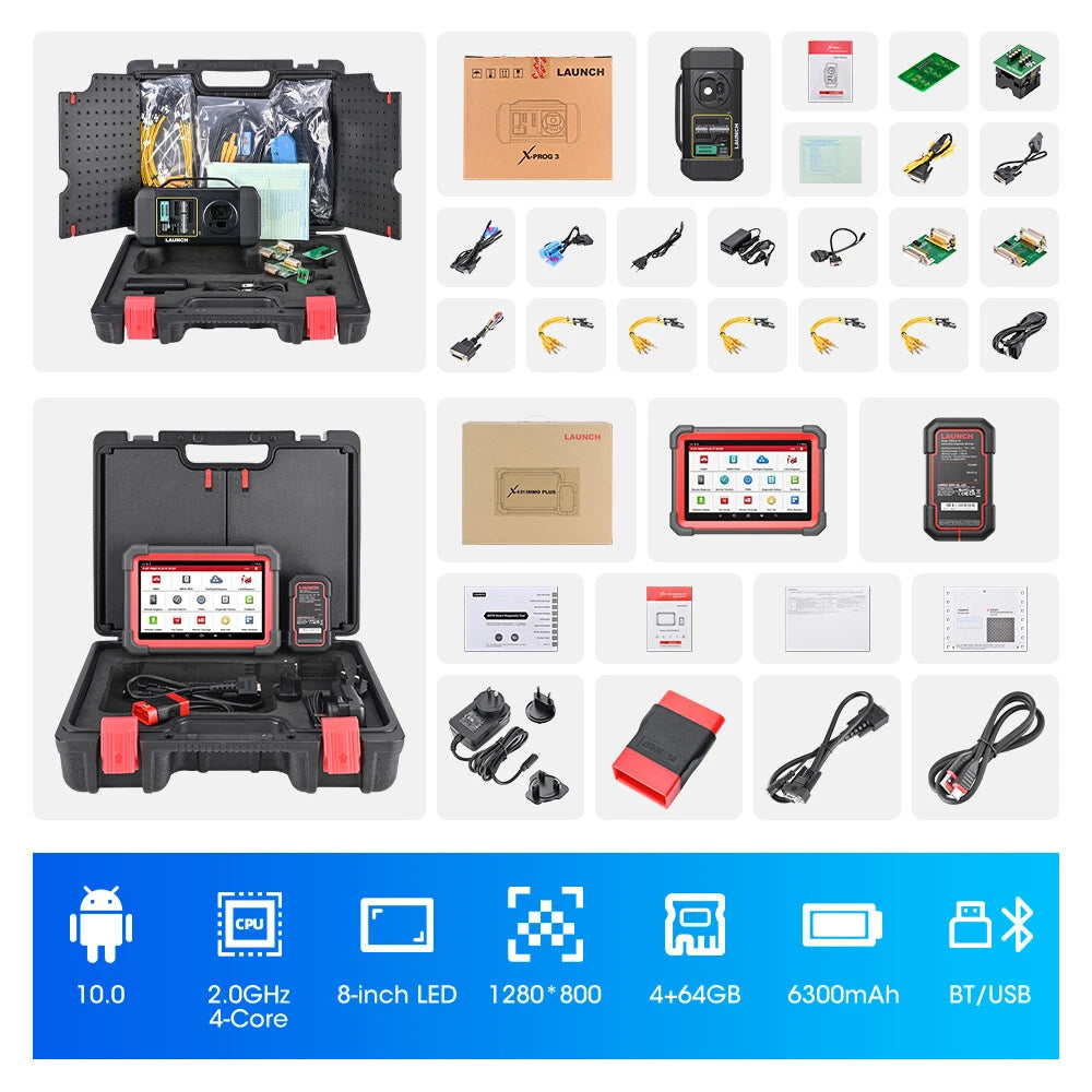 LAUNCH X431 IMMO PLUS + X-PROG3 Car Key Programmer | Full-System Scanner | ECU Coding | Bi-Directional | CAN FD & DoIP.