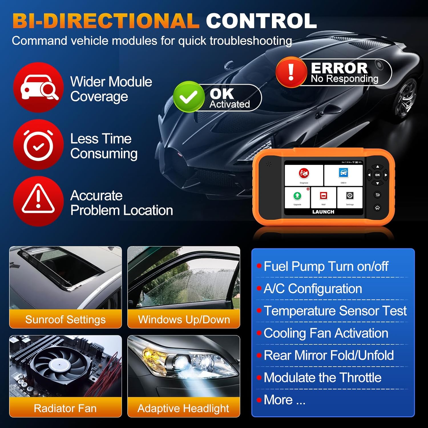 2025 LAUNCH Elite BBA 2.0 OBD2 Scanner Bi-Directional Control
