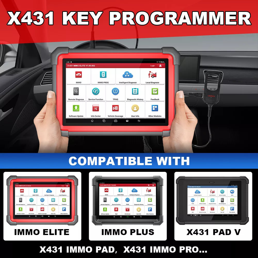LAUNCH X431 Key Programmer with 4 Universal Remotes & 1 Super Chip – Remote Maker & Immobilizer Tool for X431 IMMO Elite/Pro/Pad.