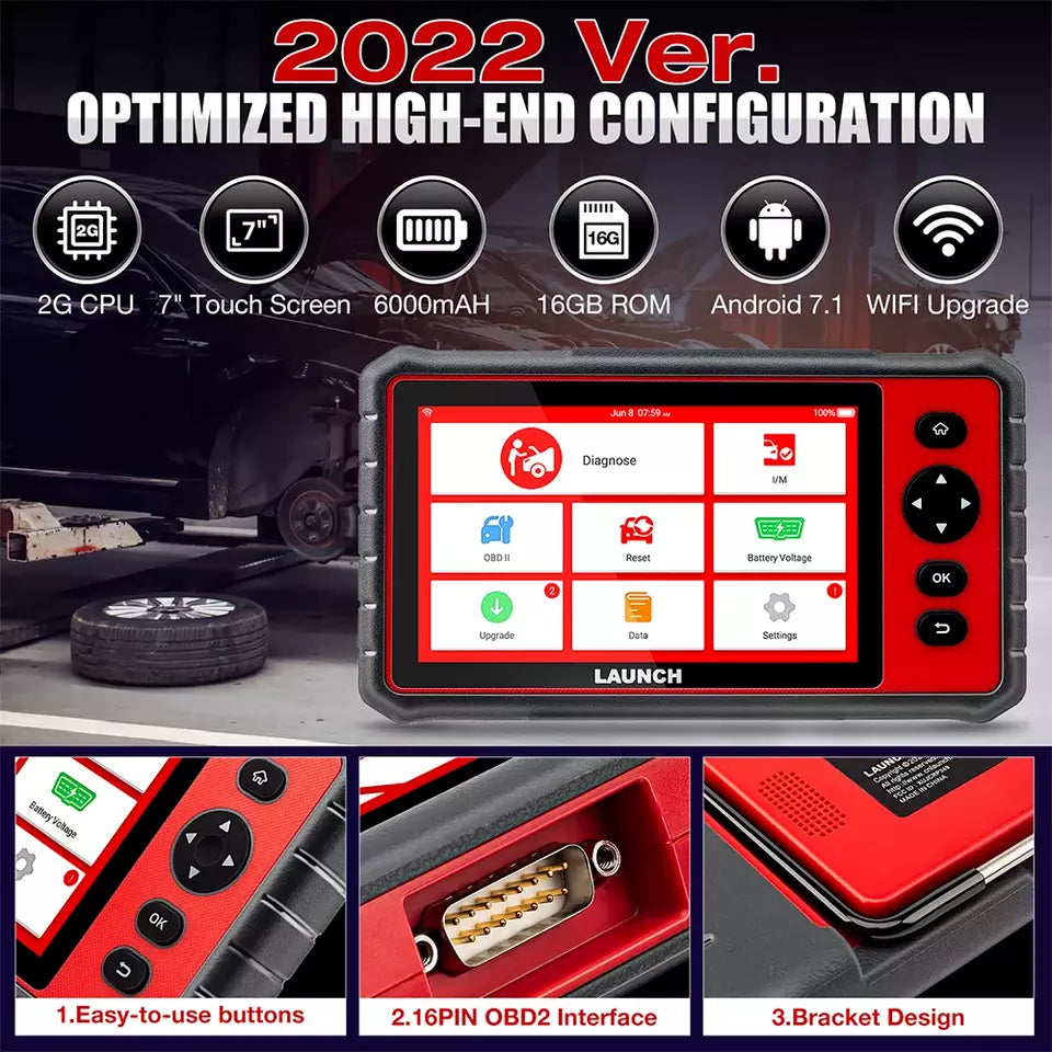 LAUNCH X431 CRP909E OBD2 Scanner – All System Diagnostic Tool with 28+ Reset Services & Live Data | WiFi Update | IMMO | Battery Test.