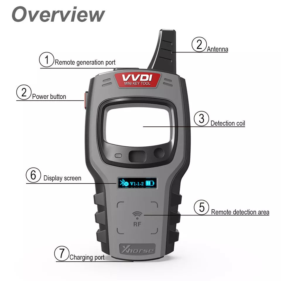 Xhorse VVDI Mini Key Tool – Global Version Remote Cloner & Transponder Programmer for Android/iOS (No ID48 Token).