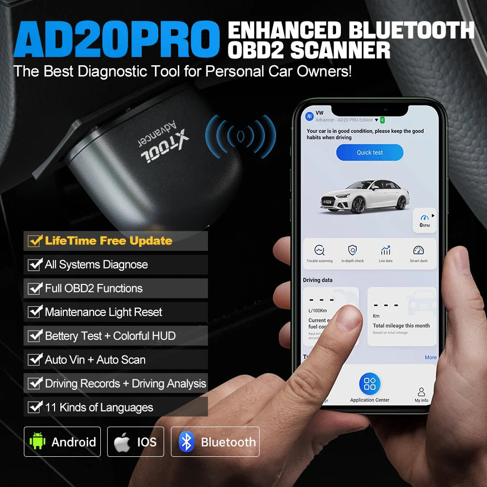 XTOOL AD20 PRO OBD2 Scanner Wireless Full System Obd2 Code Reader Car Diagnostic Tool